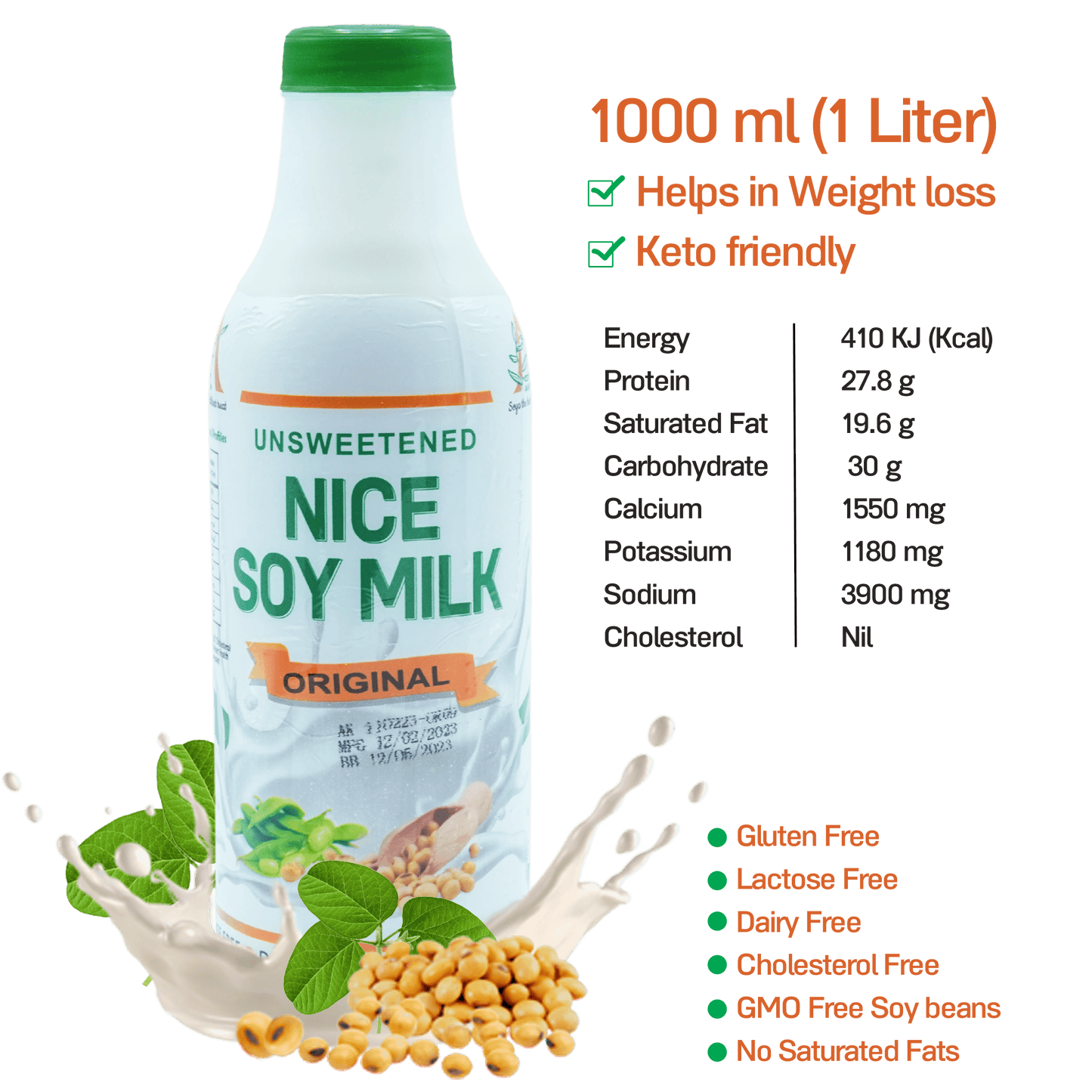 ORIGINAL (UNSWEETENED) SOY MILK - 1000ML